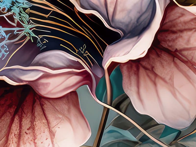 Fototapeta Türkisfarbene und violette Blumen auf weißem Hintergrund fragment # 1