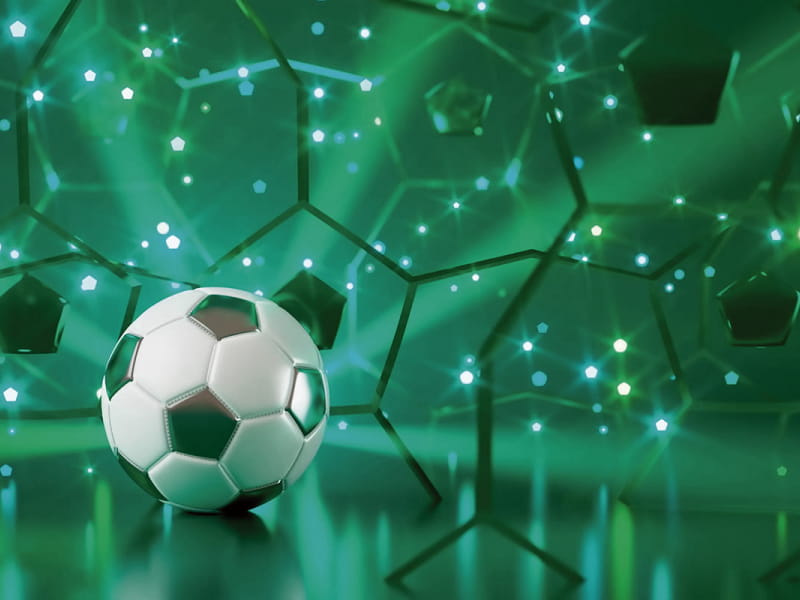 Fototapeta Fußball auf dem Boden