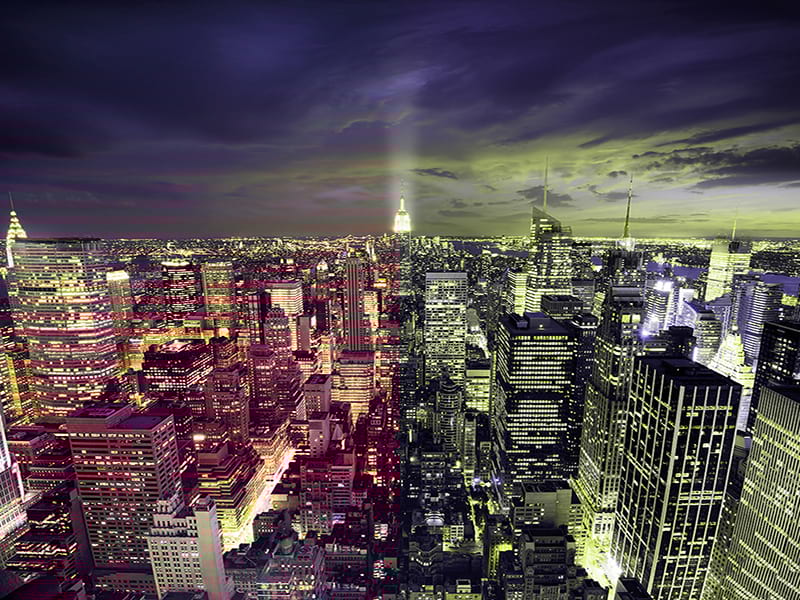 Fototapeta Panorama der Nachtstadt