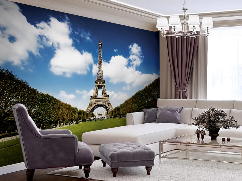 Fototapeta Der Eiffelturm we wnętrzu salonu