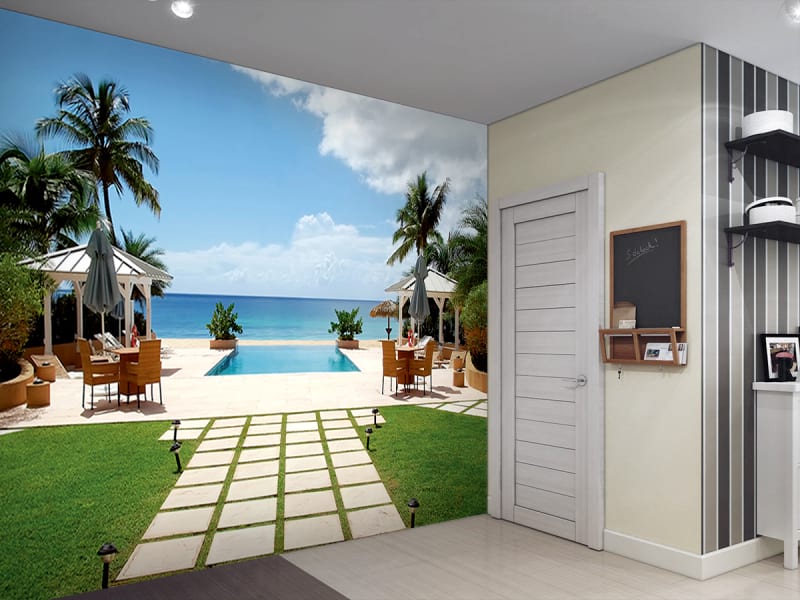 Fototapeta Pool am Meer we wnętrzu przedpokoju