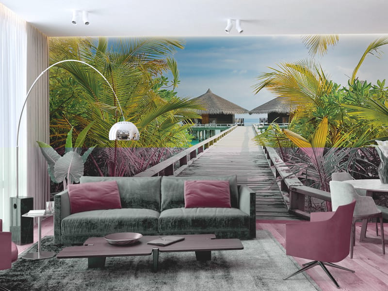 Fototapeta Bungalow am Pier we wnętrzu salonu