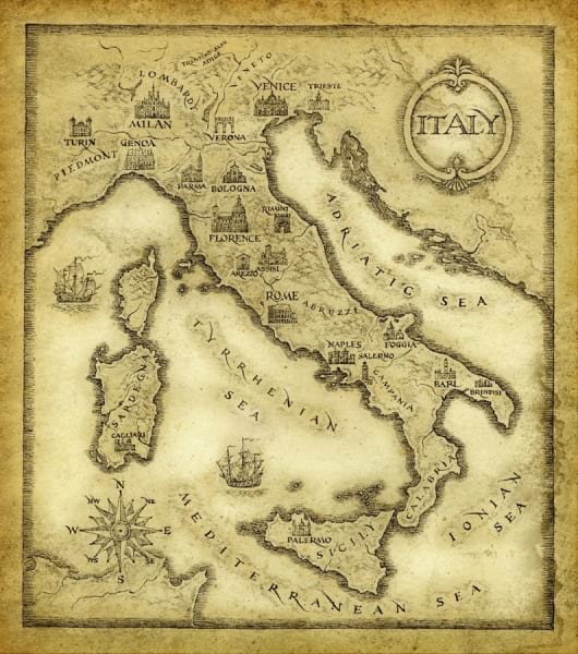 Fototapeta Karte von Italien