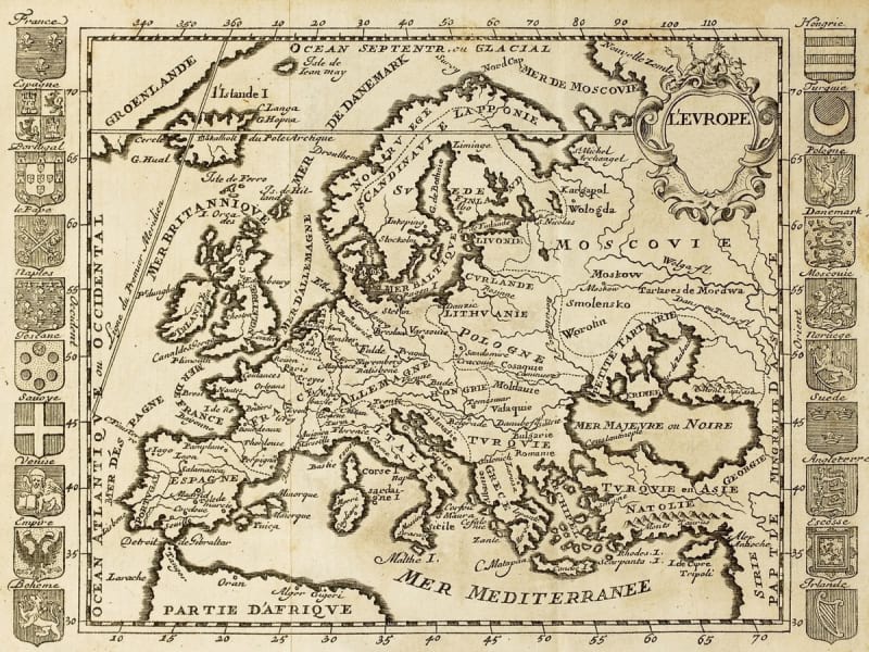 Fototapeta Antike Karte von Europa