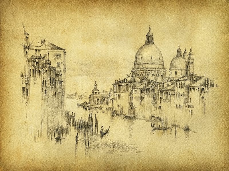 Fototapeta Zeichnung von Venedig