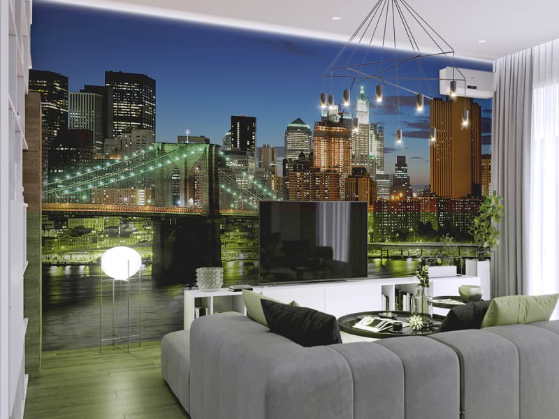Fototapeta Nachtlichter von New York we wnętrzu salonu