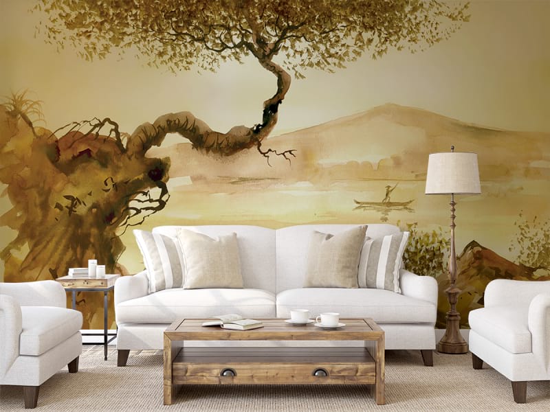 Fototapeta Malerische Landschaft we wnętrzu salonu