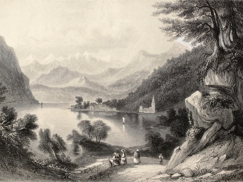 Fototapeta Bergsee-Malerei