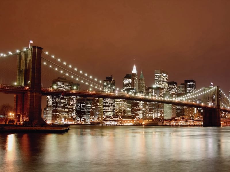 Fototapeta Abendliche Brooklyn Bridge
