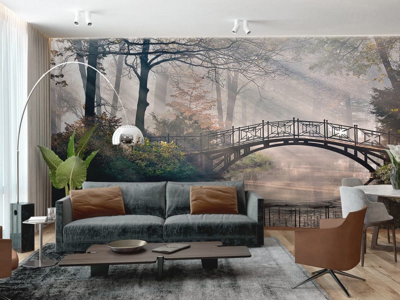 Fototapeta Herbstpark we wnętrzu salonu