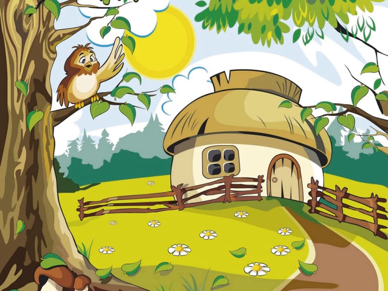 Fototapeta Weißes Sommerhaus