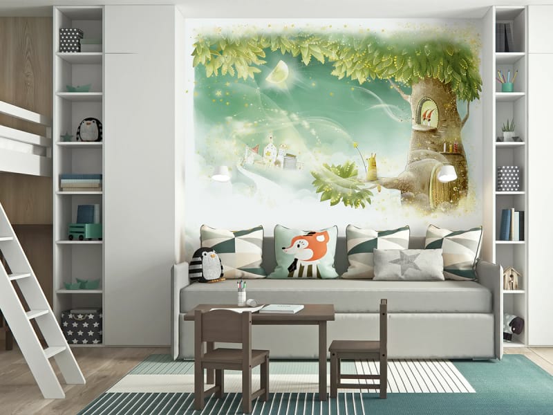 Fototapeta Zauberbaum we wnętrzu pokoju nastolatka