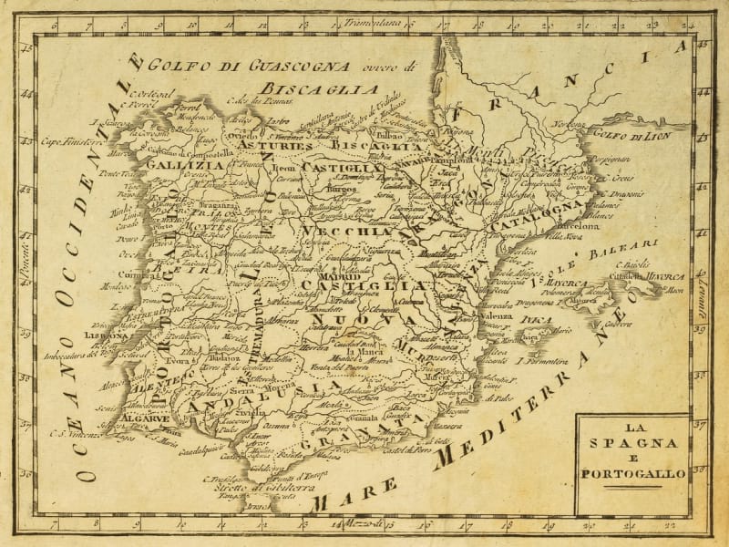 Fototapeta Karte von Spanien