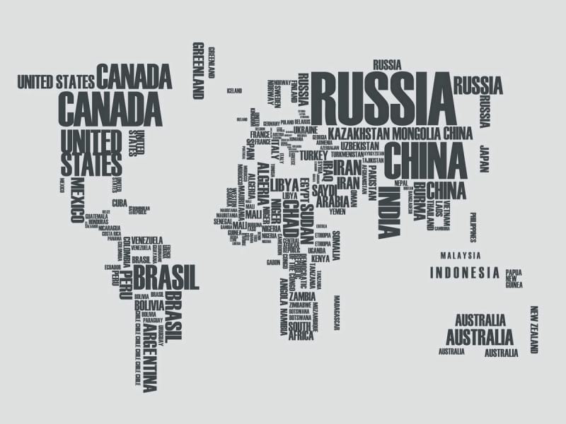 Fototapeta Wortkarte der Welt