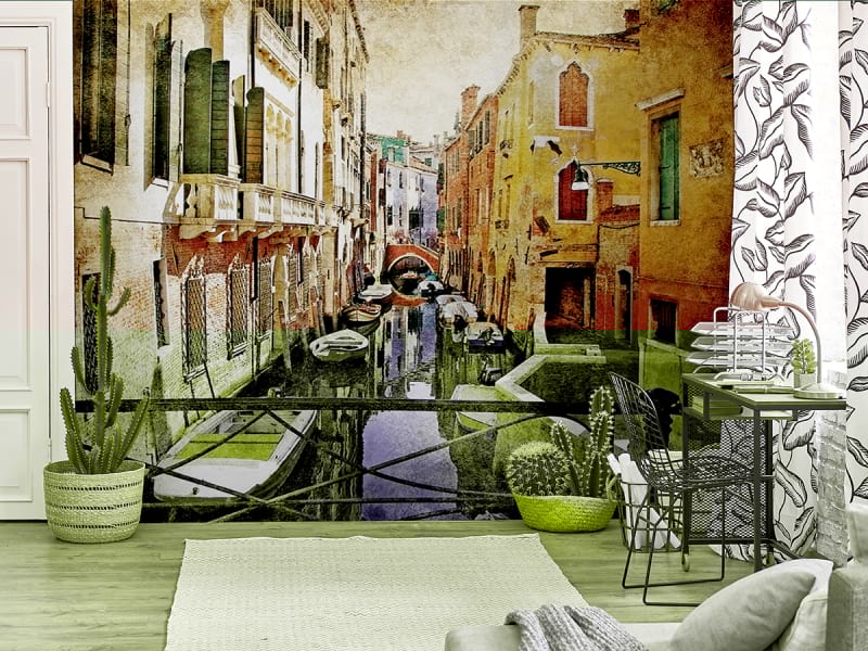Fototapeta Boote in Venedig we wnętrzu salonu