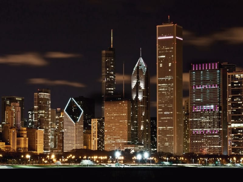 Fototapeta Panorama von Chicago bei Nacht