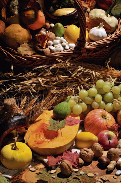 Fototapeta Gemüse und Obst in einem Korb