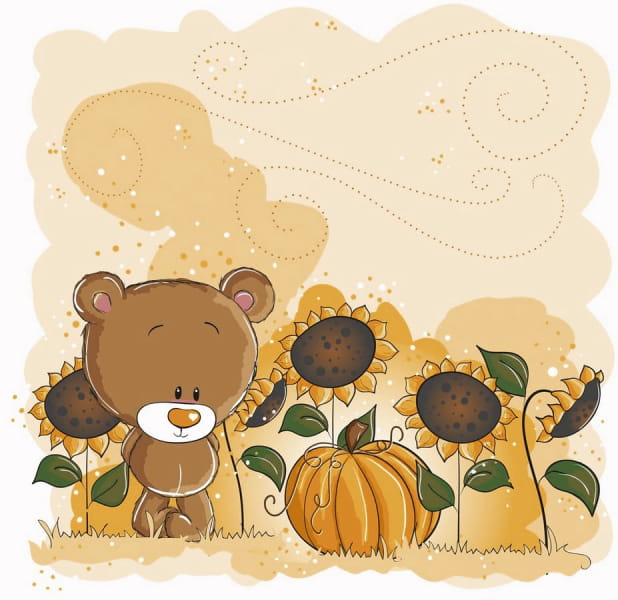 Fototapeta Teddybär auf dem Feld