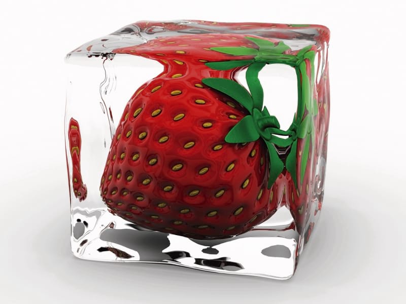 Fototapeta Erdbeeren mit Eis