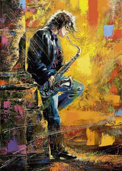 Fototapeta Saxophonistische Malerei