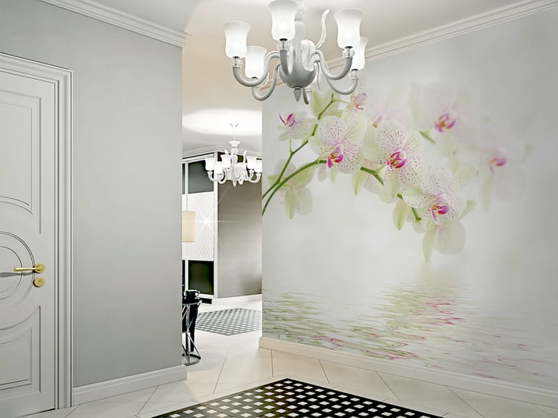 Fototapeta Weiße Orchideen we wnętrzu przedpokoju
