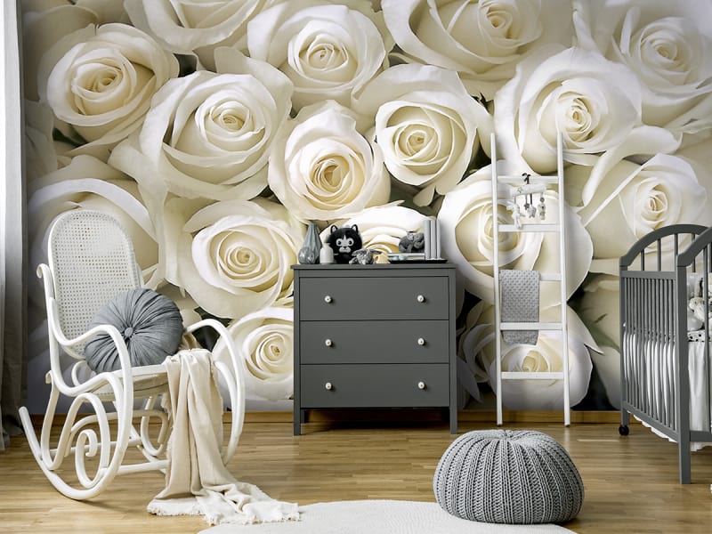 Fototapeta Weiße Rose we wnętrzu pokoju dziecka