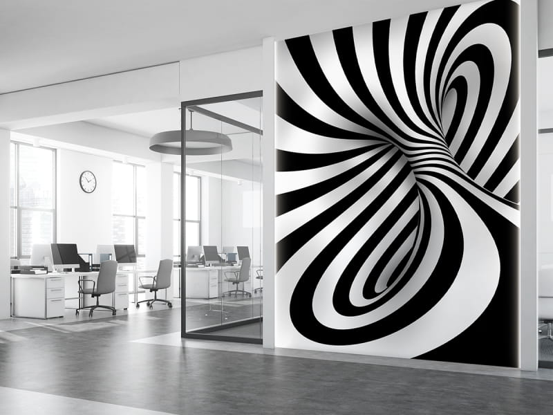 Fototapeta Schwarz-Weiß-Abstraktion we wnętrzu biura