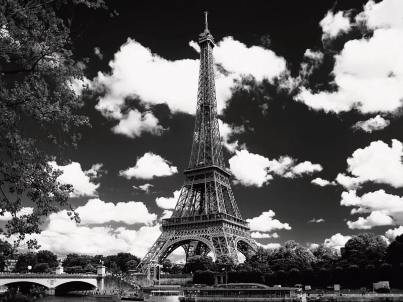 Fototapeta Eiffelturm schwarz und weiß
