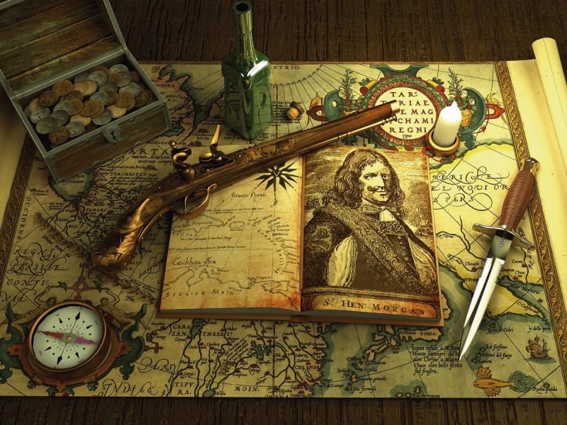 Fototapeta Alte Piratenkarte