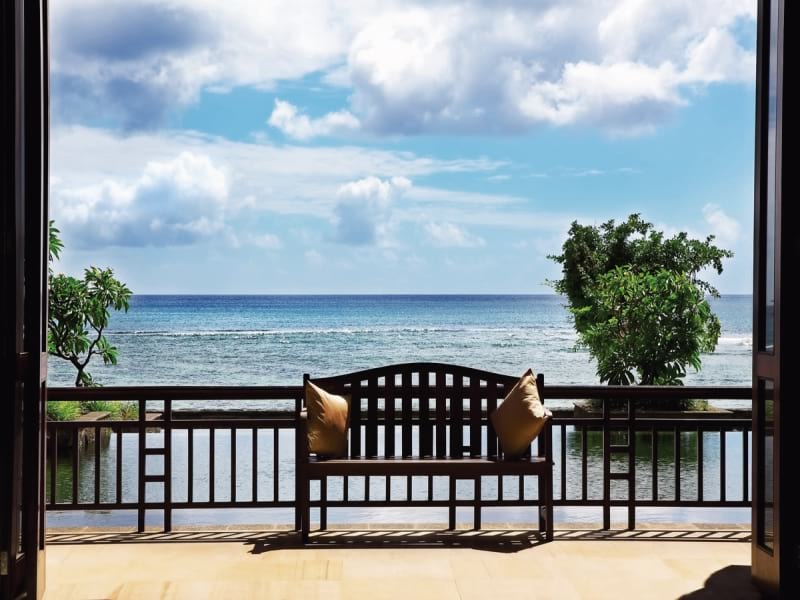Fototapeta Blick aus dem Fenster auf das Meer