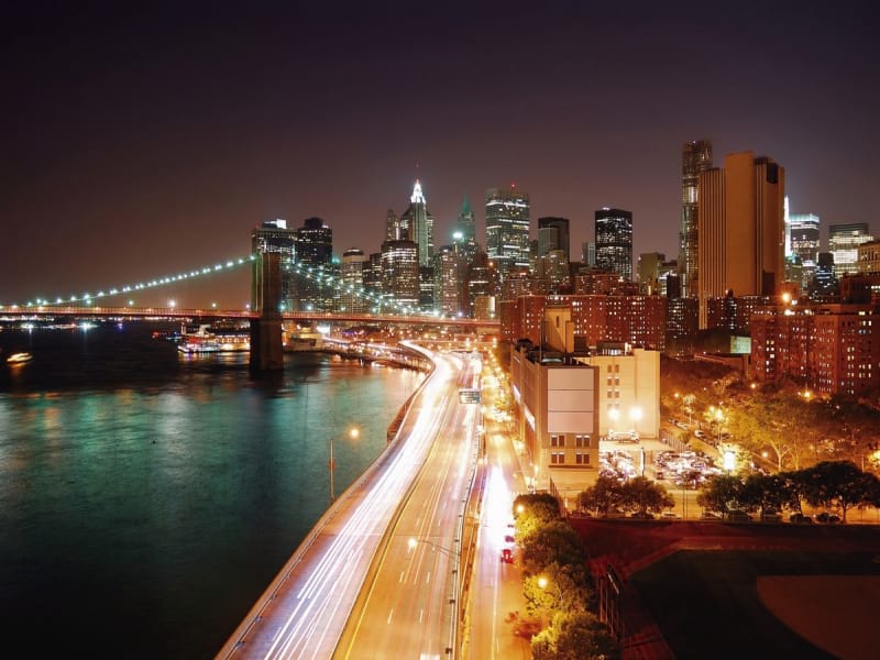 Fototapeta Die Schönheit von New York bei Nacht