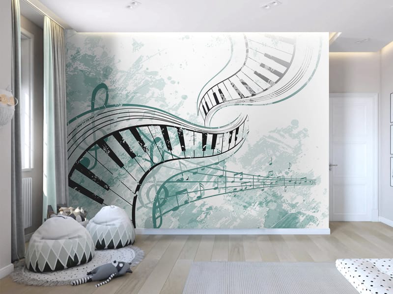 Fototapeta Musikalisches Denken we wnętrzu pokoju nastolatka