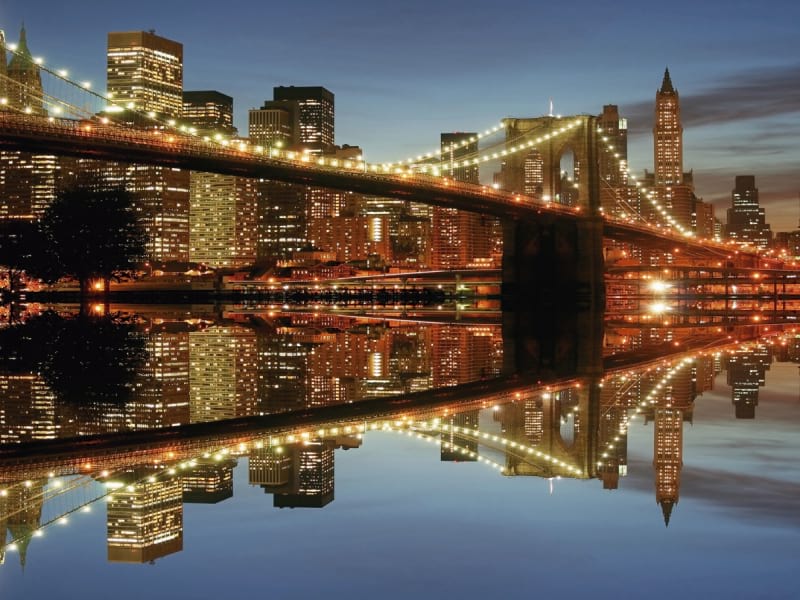 Fototapeta Brooklyn Bridge bei Nacht