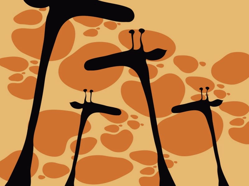 Fototapeta Giraffen zeichnen