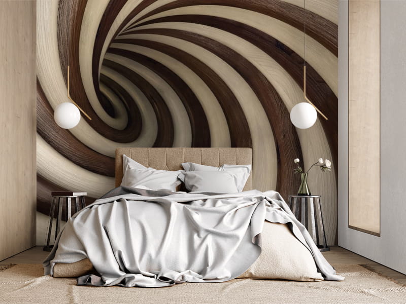 Fototapeta Spirale 3D we wnętrzu sypialni
