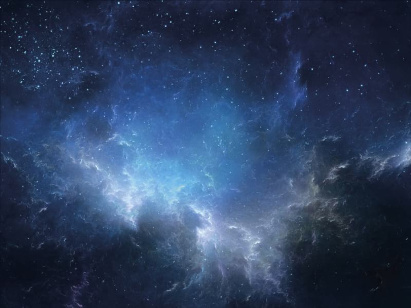 Fototapeta Blauer Weltraumnebel