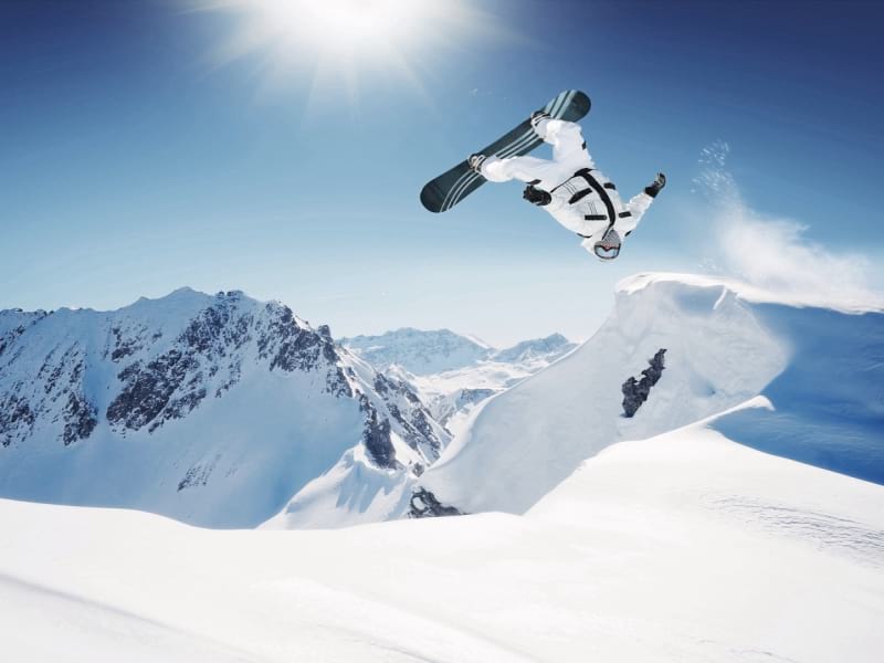 Fototapeta Snowboarder-Sprung