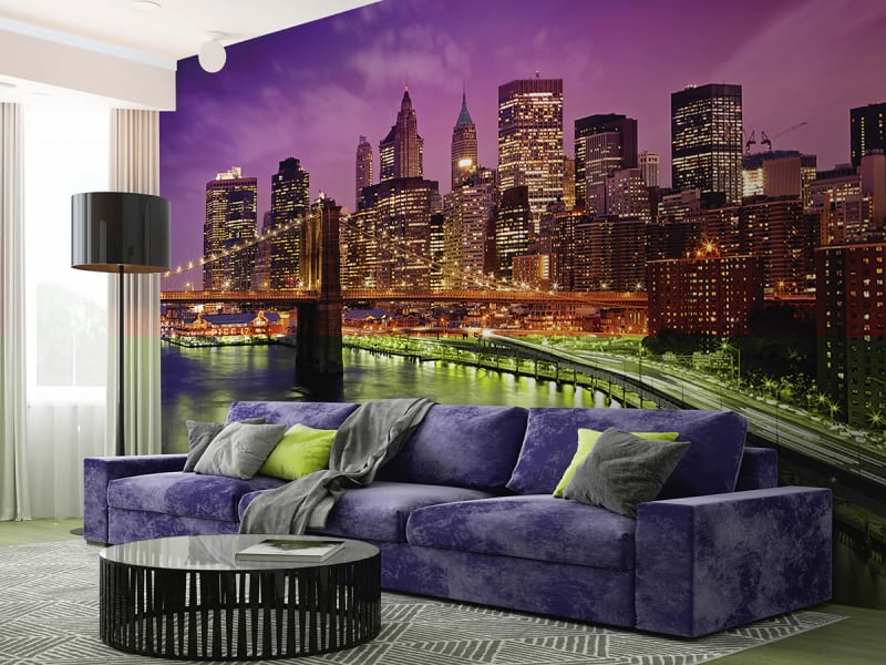 Fototapeta Manhattan bei Nacht we wnętrzu salonu