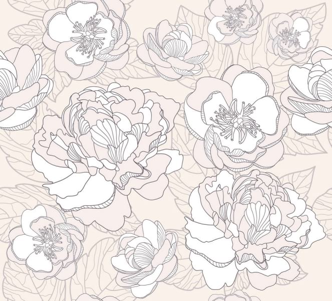 Fototapeta Volumetrische Blumenzeichnung