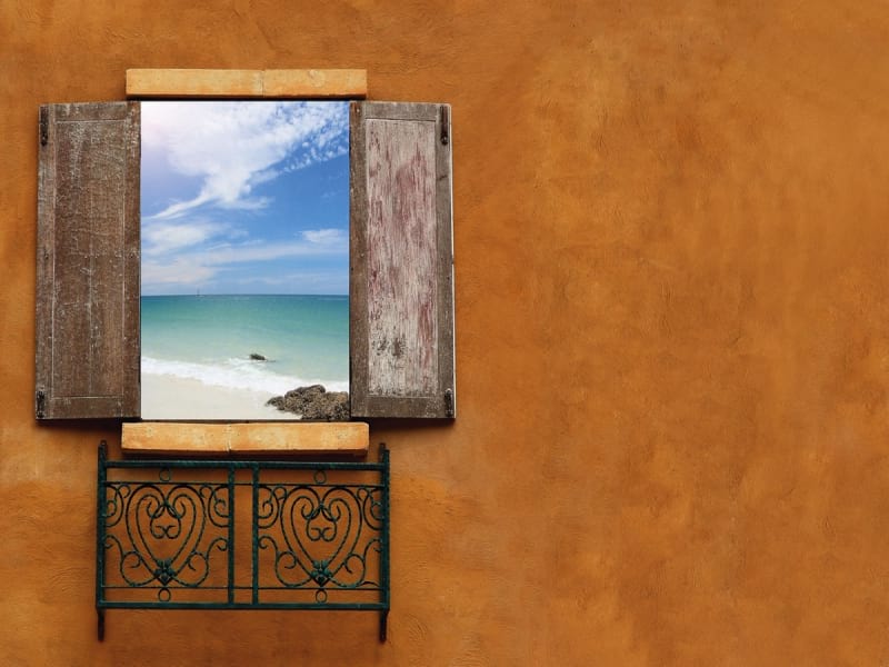 Fototapeta Meer vor dem Fenster
