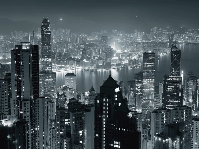 Fototapeta Schwarz-weißes Hongkong