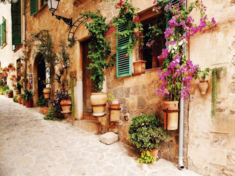 Fototapeta Blumenstraße in Spanien