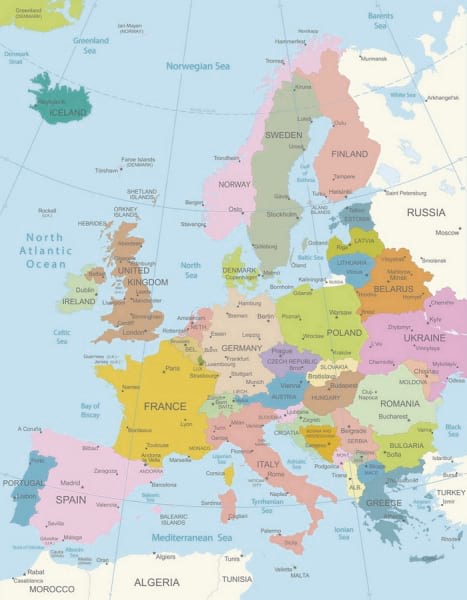Fototapeta Eine Karte von Europa