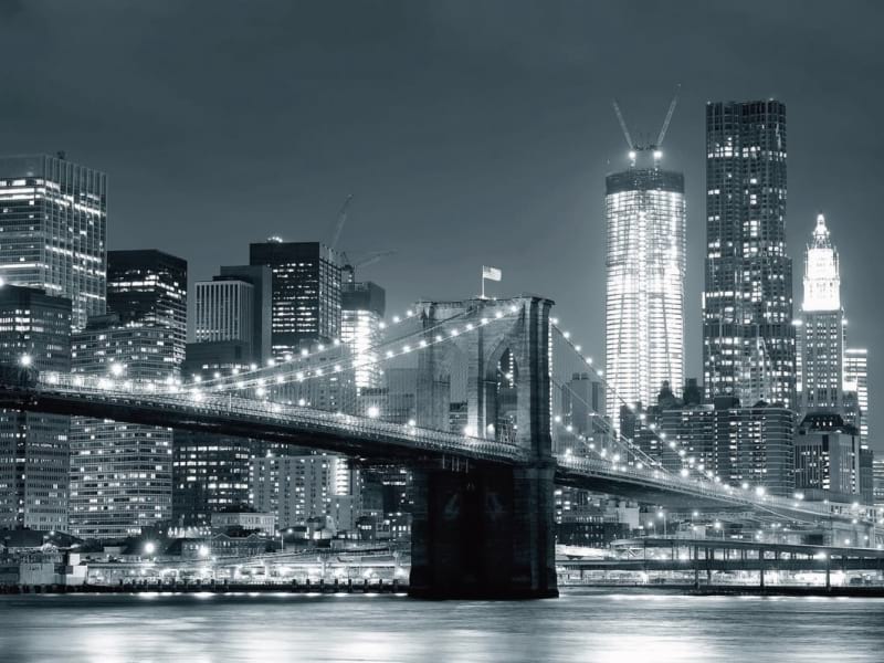 Fototapeta Brooklyn Bridge schwarz und weiß