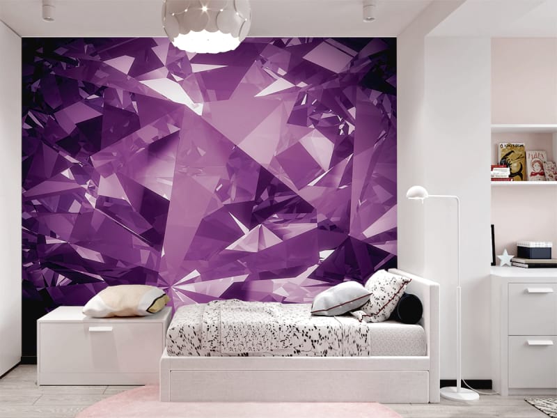 Fototapeta Kristall-Amethyst we wnętrzu pokoju nastolatka