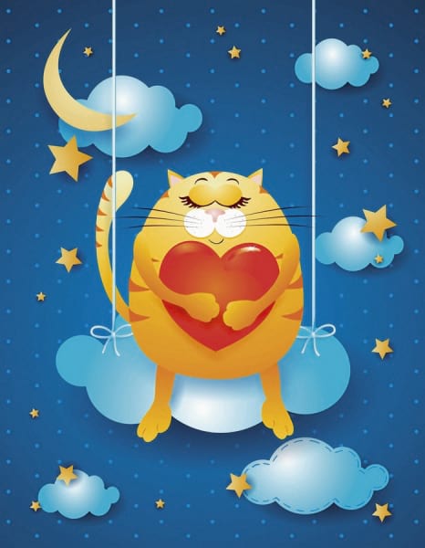 Fototapeta Katze auf einer Wolke