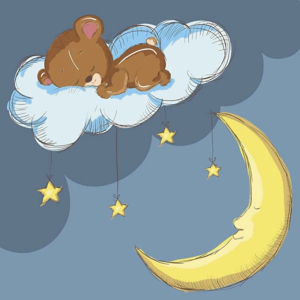 Fototapeta Teddybär auf einer Wolke