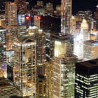 Miniatura fototapety Chicagoer Wolkenkratzer bei Nacht