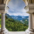 Miniatura fototapety Bergblick durch den Bogen