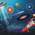 Miniatura fototapety Raumschiffe des Universums